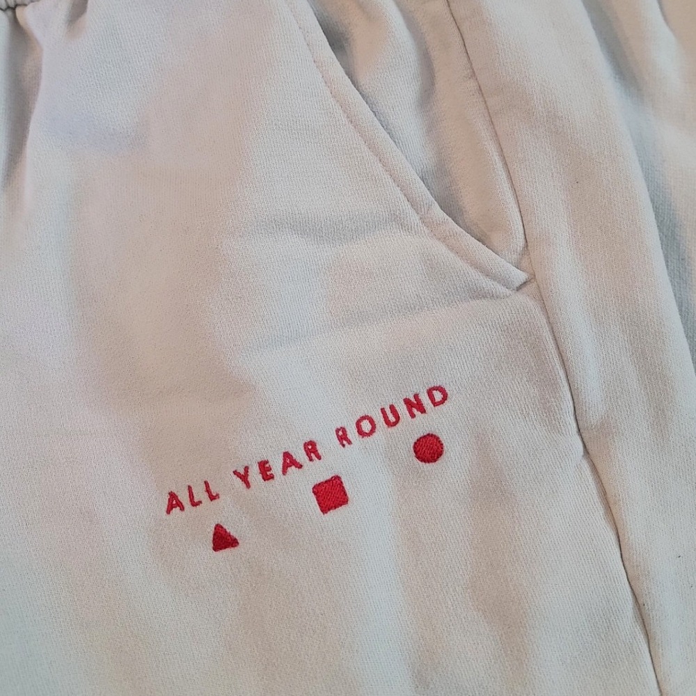 AYR All Year Round Sweatpants XS Cream Off White Joggers Elastic Waist Peru - Picture 2 of 5
